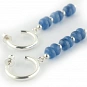 Denim blue Kyanite Hoop Earrings and Sterling Silver 53 millimeter (2.09 inch) length 3