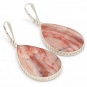 Agate Perelivt and Sterling Silver Earrings 1