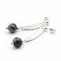 Snowflake Obsidian and 925 Silver Earrings 3