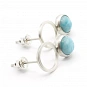 Larimar and 925 Silver Earrings 2