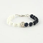 Mother Pearl with  Onyx and Sterling Silver 925 Bracelet 2
