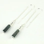 Long pull through threader chain Sterling Silver Earrings forest green Moss Agate 3